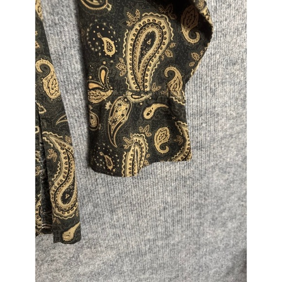 Tommy Hilfiger Woman Paisley Print Button Up Shirt Jacket Size 18 Black Gold - Picture 6 of 8